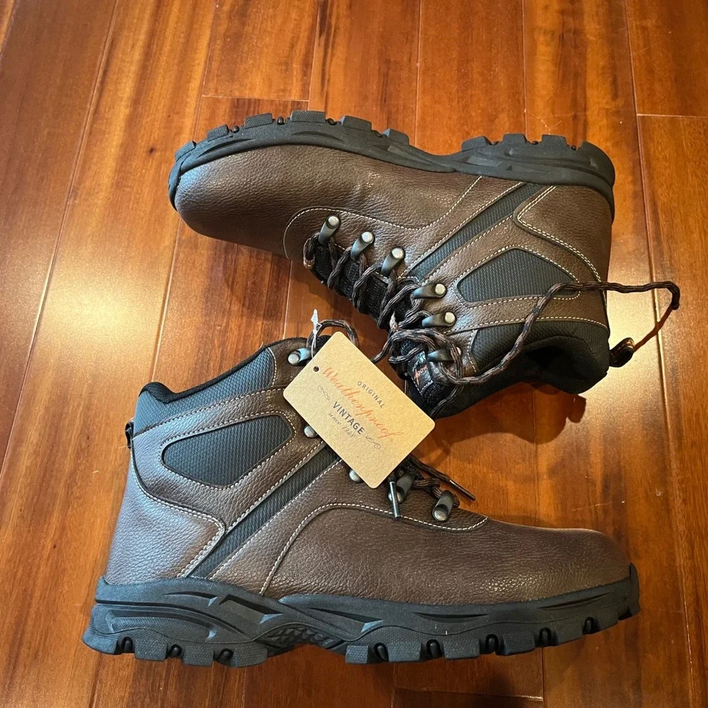 Weatherproof Vintage Jasper Boots‎ Brown Hiking Rugged Trail Laceup New Men 10M